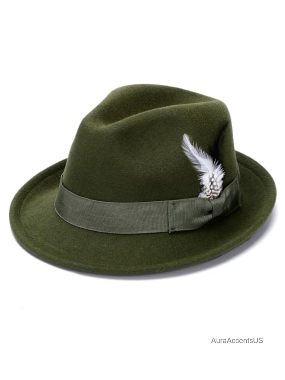 Felt Fedora Hat with Feathers Band Short Brim Classic Unisex